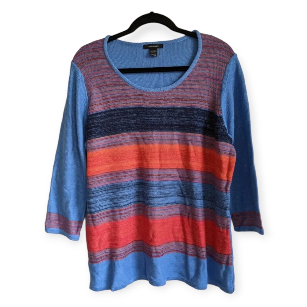Alison Sheri striped blue and red top XXL